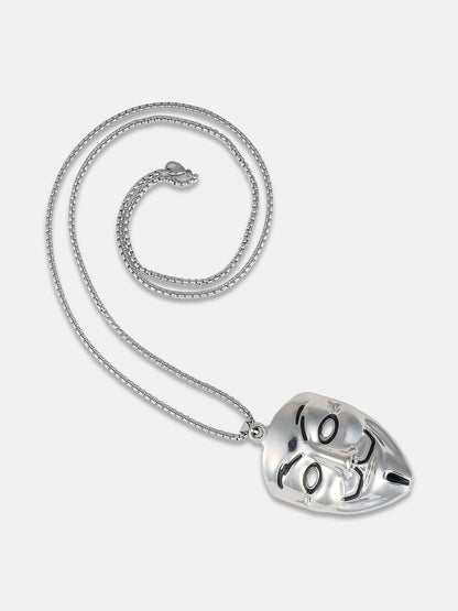 Men's V For Vendetta Pendant Necklace - Silver