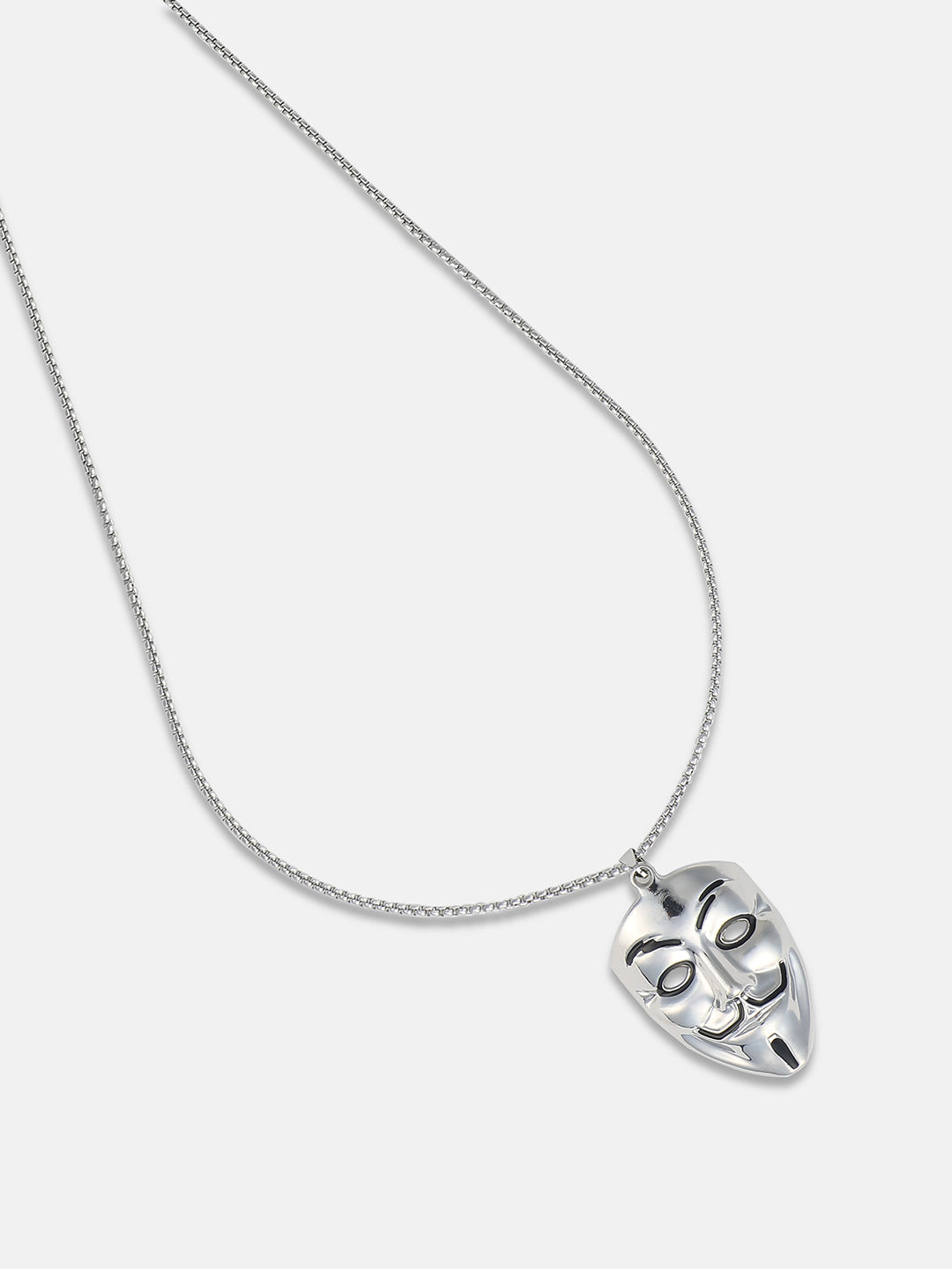Men's V For Vendetta Pendant Necklace - Silver