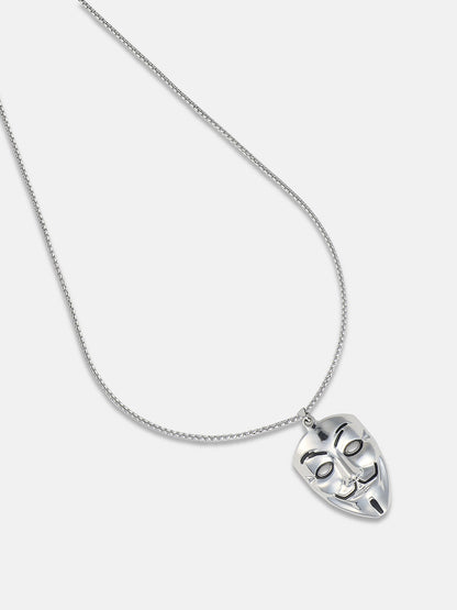 Men's V For Vendetta Pendant Necklace - Silver