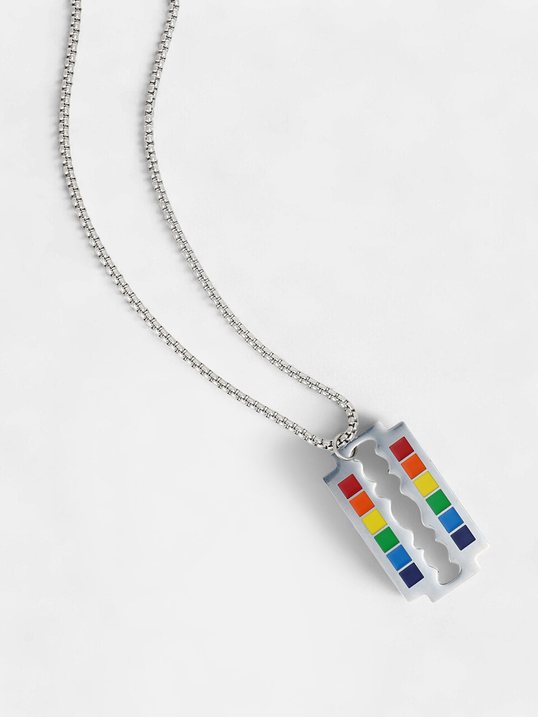 The Prism Edge Pendant Necklace - Metallic Silver