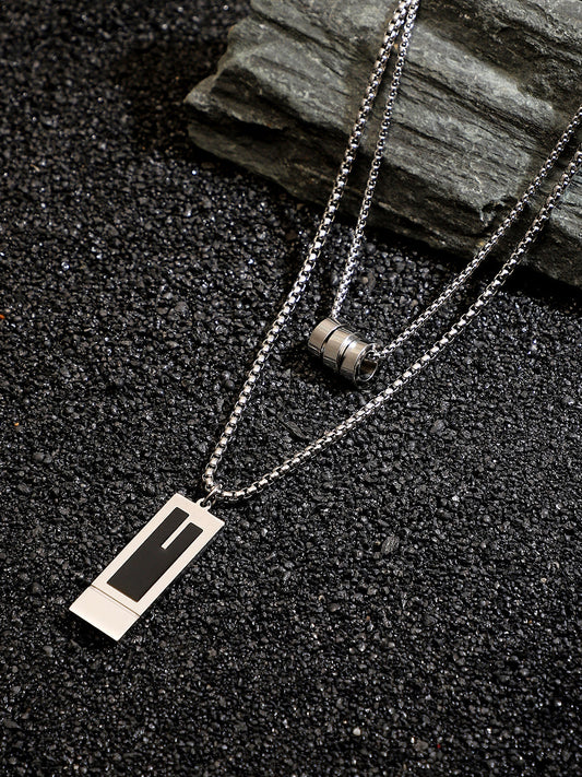 The Neo-Halo Multi-Layer Necklace - Metallic Silver
