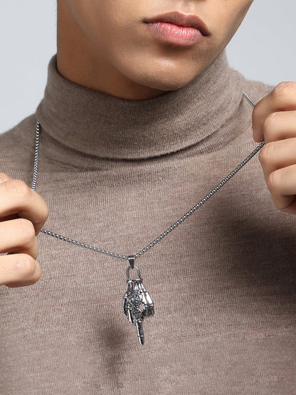 The Skelly Pendant Necklace - Metallic Silver