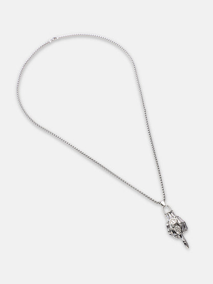 The Skelly Pendant Necklace - Metallic Silver