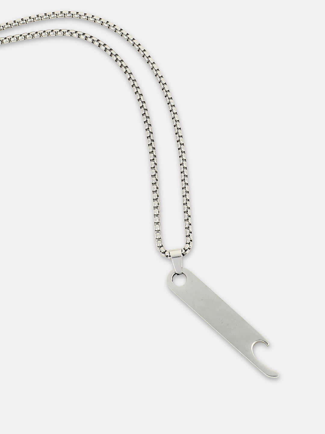 The Blade Pendant Necklace - Metallic Silver