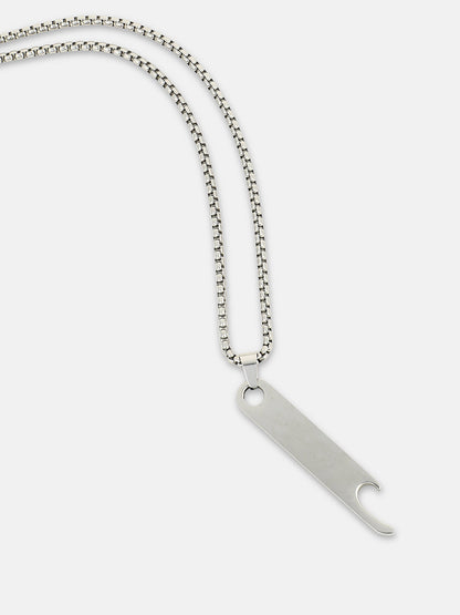 The Blade Pendant Necklace - Metallic Silver