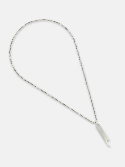 The Blade Pendant Necklace - Metallic Silver