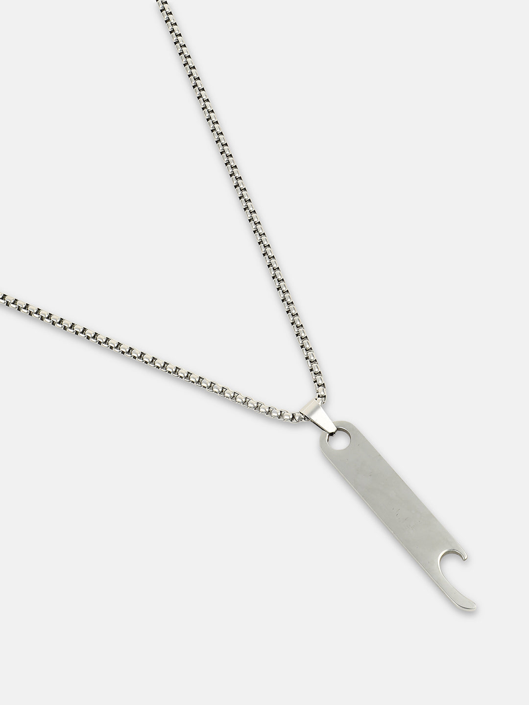 The Blade Pendant Necklace - Metallic Silver