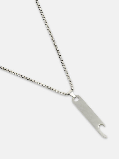 The Blade Pendant Necklace - Metallic Silver
