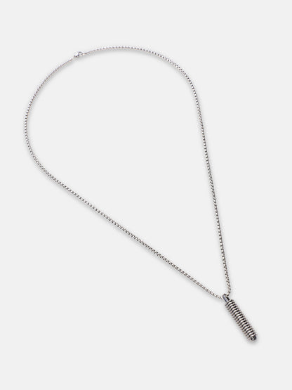 The Spiral Pendant Necklace - Metallic Silver