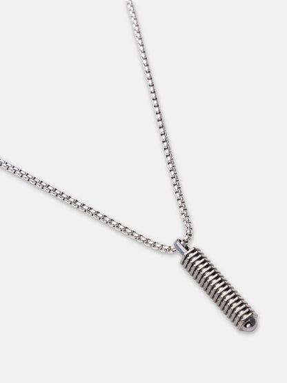 The Spiral Pendant Necklace - Metallic Silver