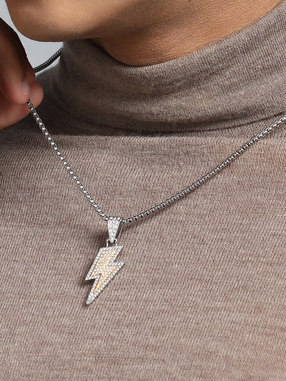 The Bijou-Flash Pendant Necklace - Metallic Silver