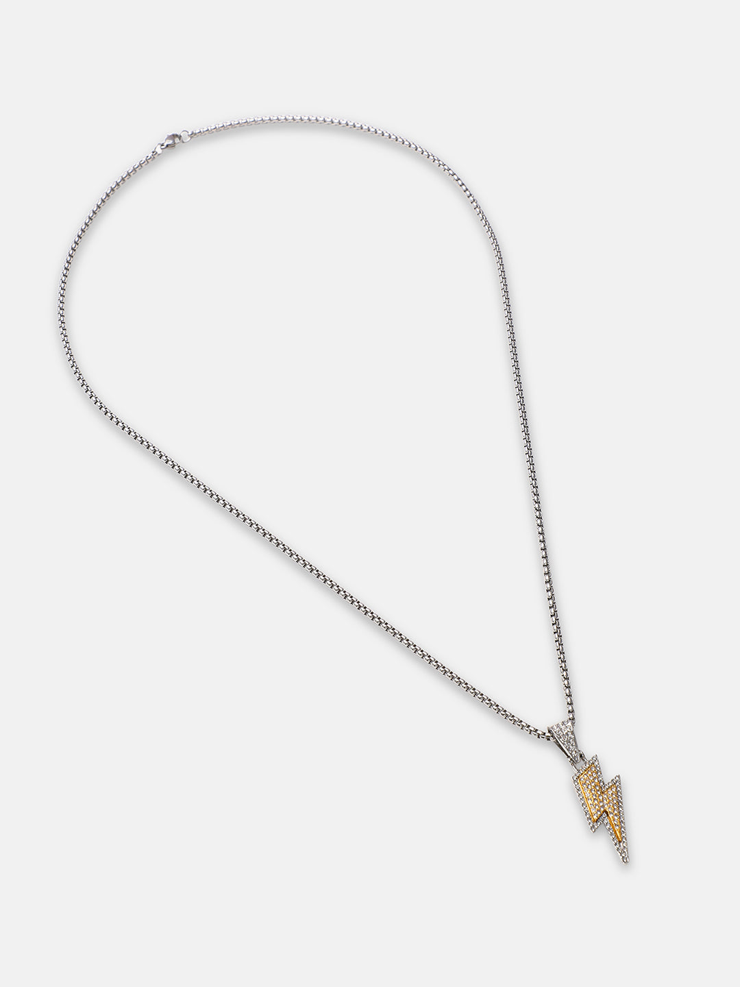 The Bijou-Flash Pendant Necklace - Metallic Silver