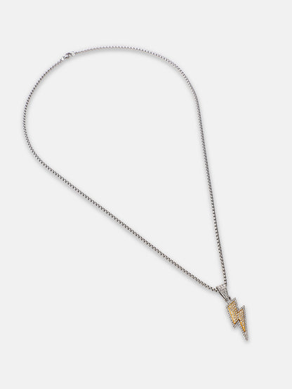 The Bijou-Flash Pendant Necklace - Metallic Silver