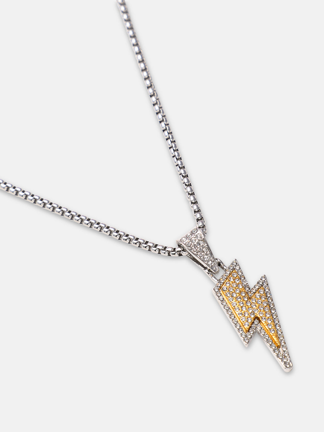 The Bijou-Flash Pendant Necklace - Metallic Silver