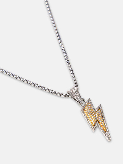 The Bijou-Flash Pendant Necklace - Metallic Silver