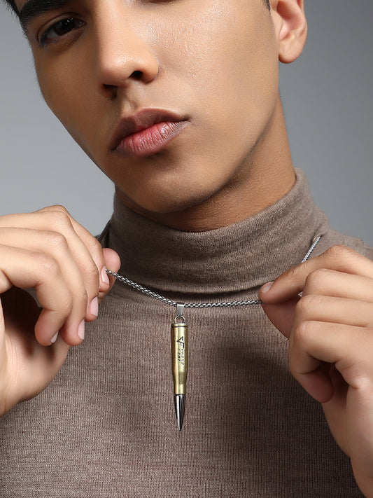 The Bullet Pendant Necklace - Metallic Silver