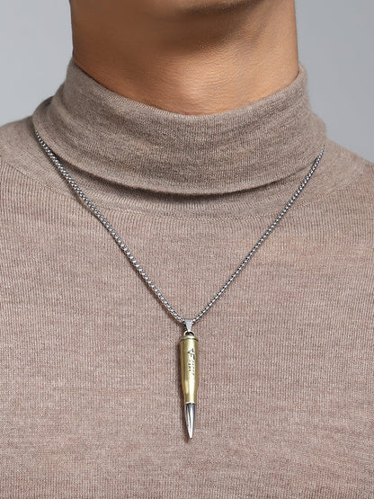 The Bullet Pendant Necklace - Metallic Silver