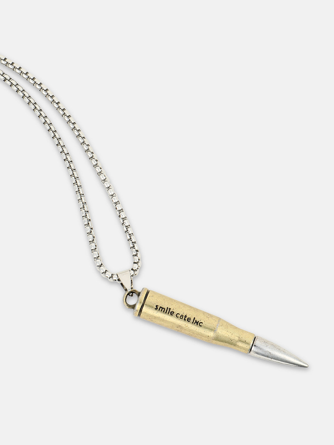 The Bullet Pendant Necklace - Metallic Silver