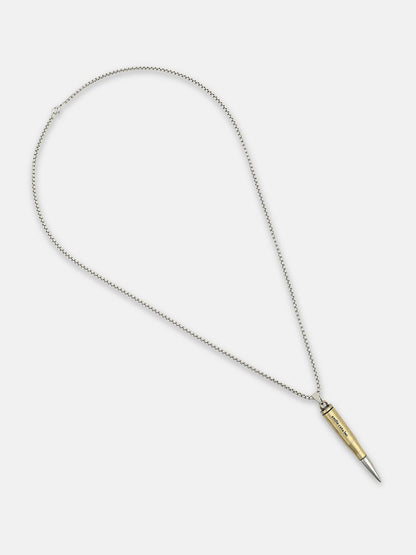 The Bullet Pendant Necklace - Metallic Silver