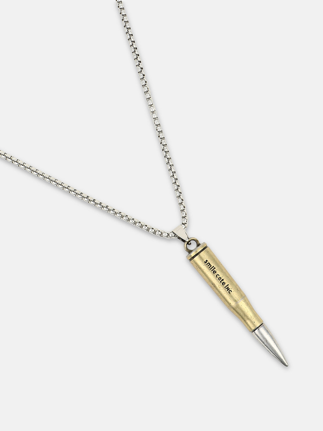 The Bullet Pendant Necklace - Metallic Silver