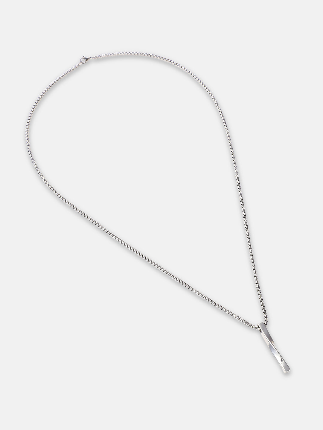 The Twisted Pendant Necklace - Metallic Silver
