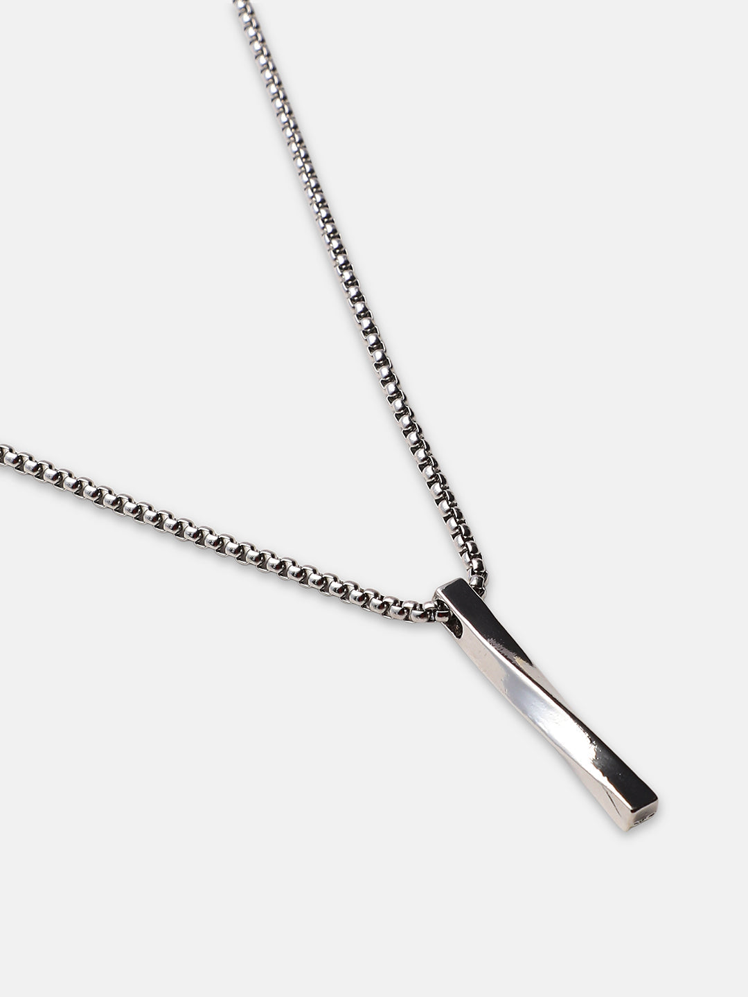 The Twisted Pendant Necklace - Metallic Silver