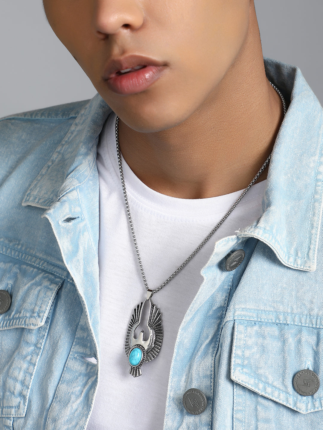 The Phoenix Pendant Necklace - Metallic Silver