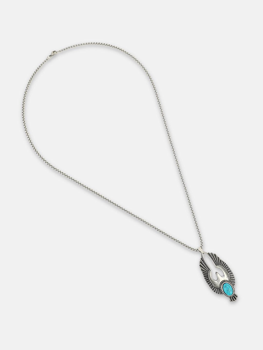 The Phoenix Pendant Necklace - Metallic Silver
