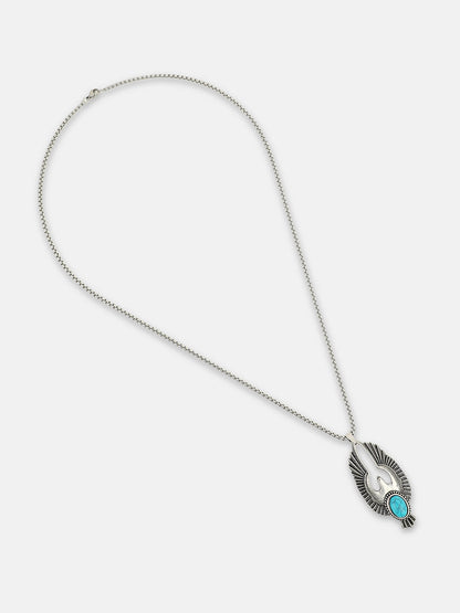The Phoenix Pendant Necklace - Metallic Silver