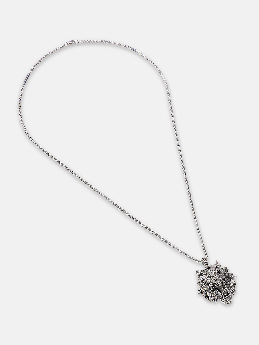 The Leo Pendant Necklace - Metallic Silver