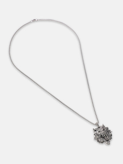 The Leo Pendant Necklace - Metallic Silver