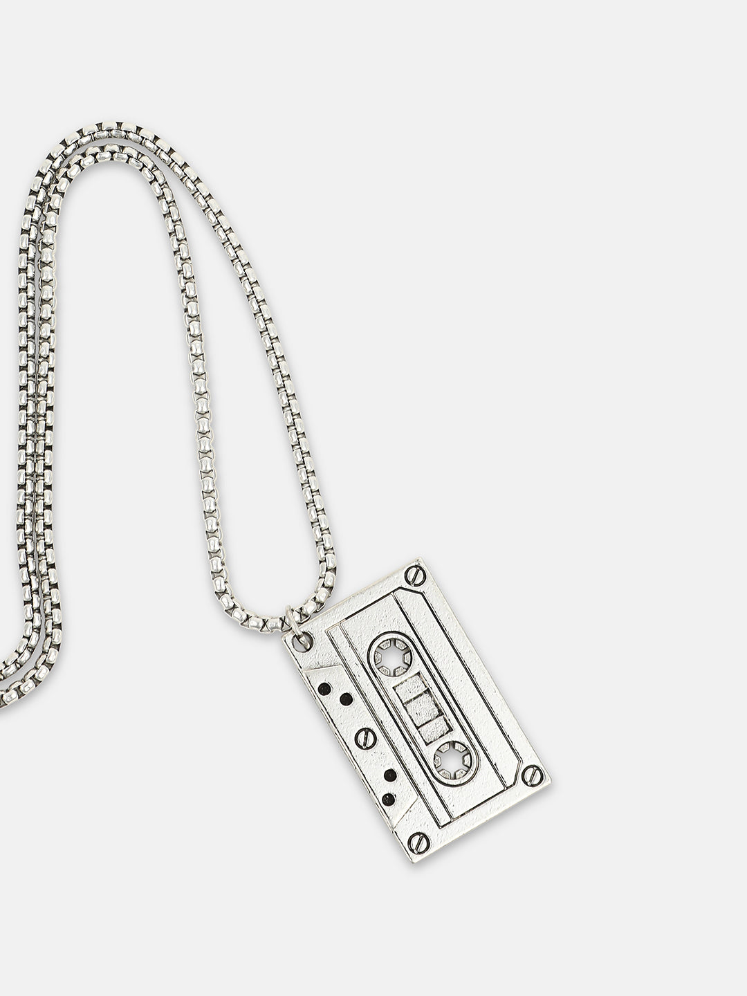 The Stereo Pendant Necklace - Metallic Silver