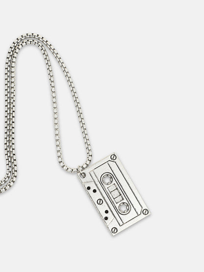 The Stereo Pendant Necklace - Metallic Silver