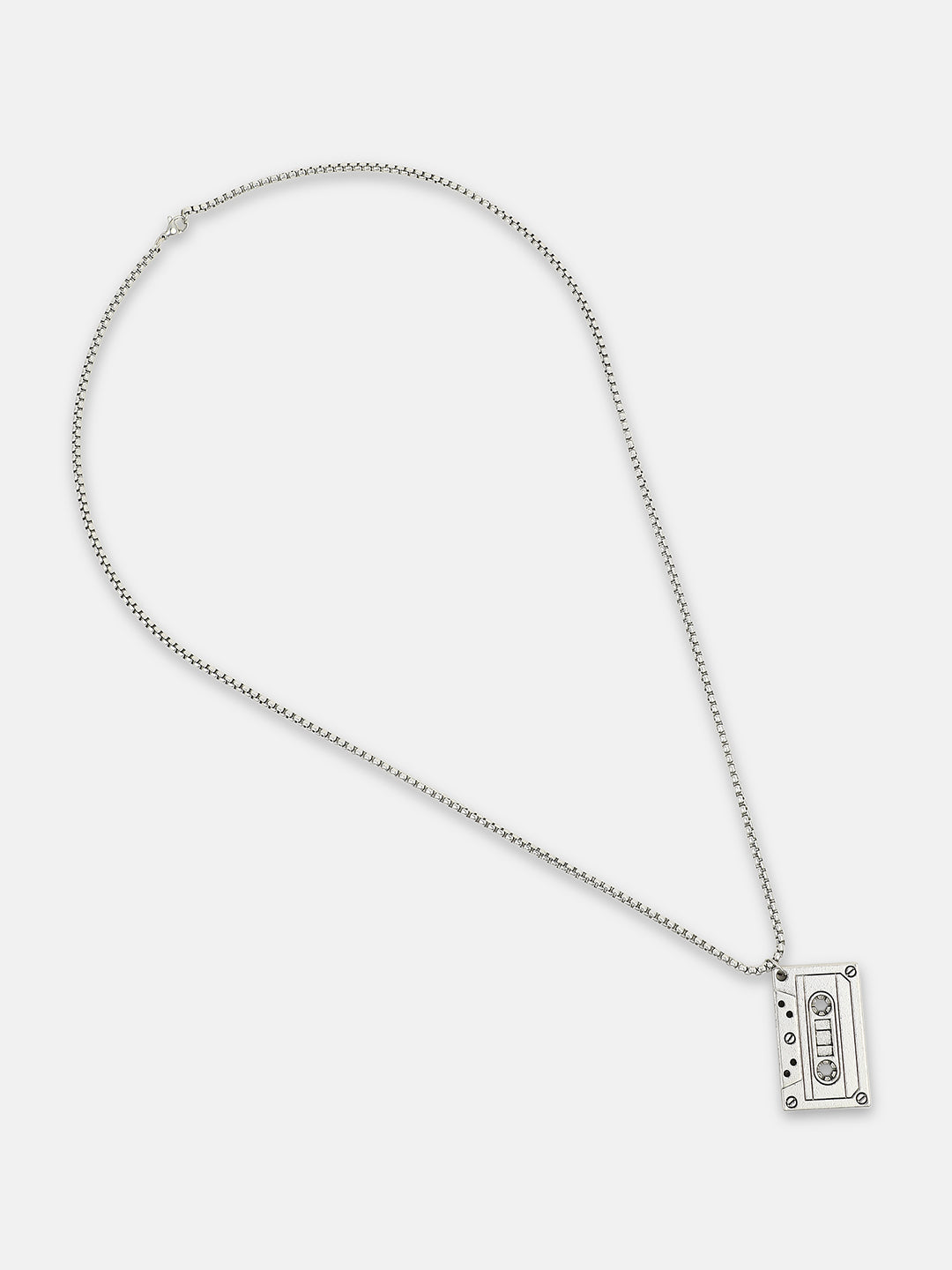The Stereo Pendant Necklace - Metallic Silver