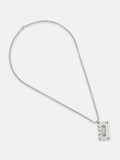 The Stereo Pendant Necklace - Metallic Silver