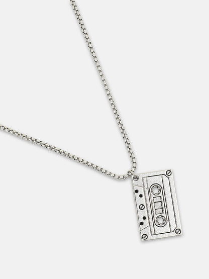 The Stereo Pendant Necklace - Metallic Silver