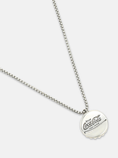 The Cap Pendant Necklace - Metallic Silver