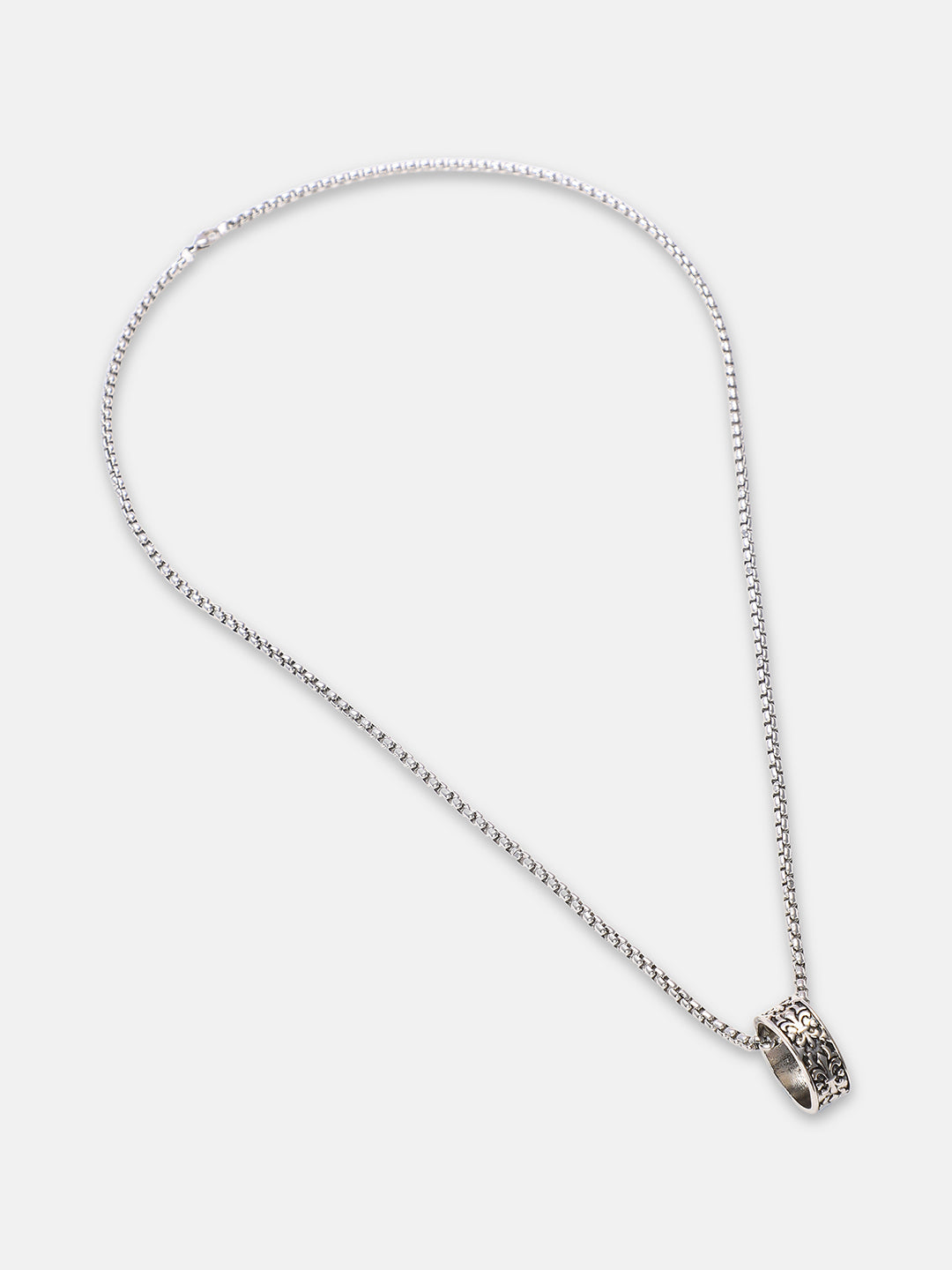 The Regal-Halo Pendant Necklace - Metallic Silver