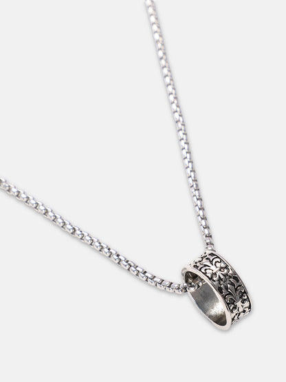 The Regal-Halo Pendant Necklace - Metallic Silver