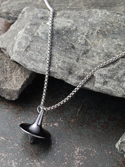 The Spinner Pendant Necklace - Metallic Silver