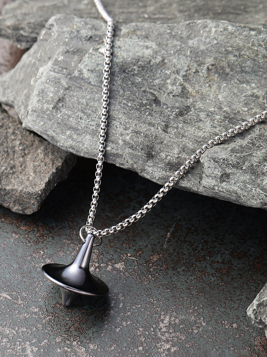 The Spinner Pendant Necklace - Metallic Silver