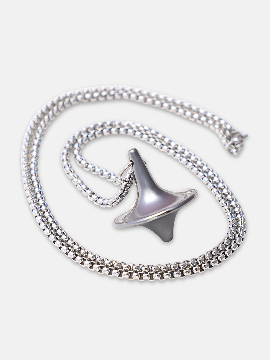 The Spinner Pendant Necklace - Metallic Silver