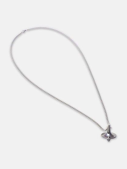 The Spinner Pendant Necklace - Metallic Silver