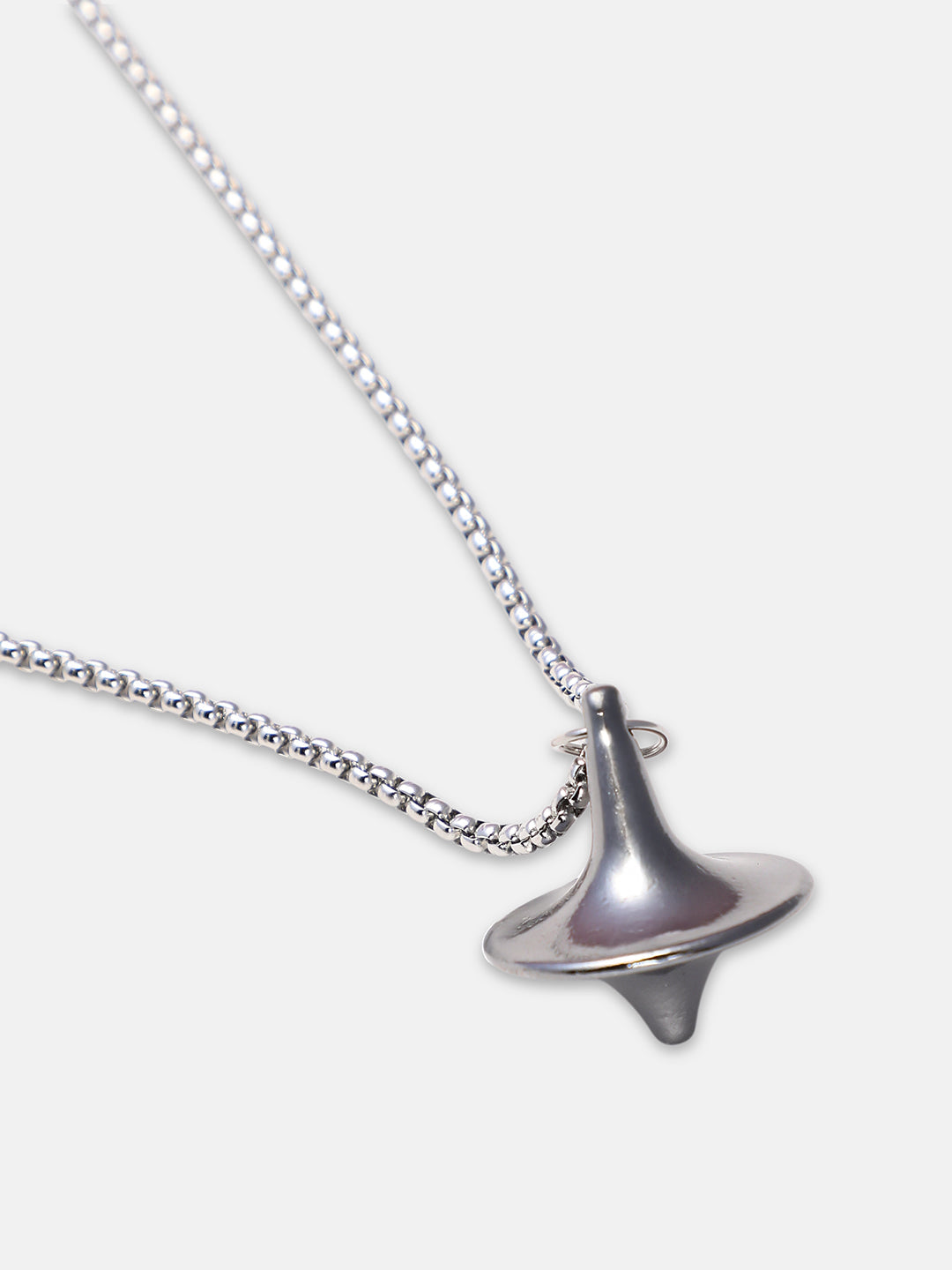 The Spinner Pendant Necklace - Metallic Silver