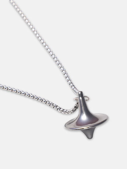 The Spinner Pendant Necklace - Metallic Silver