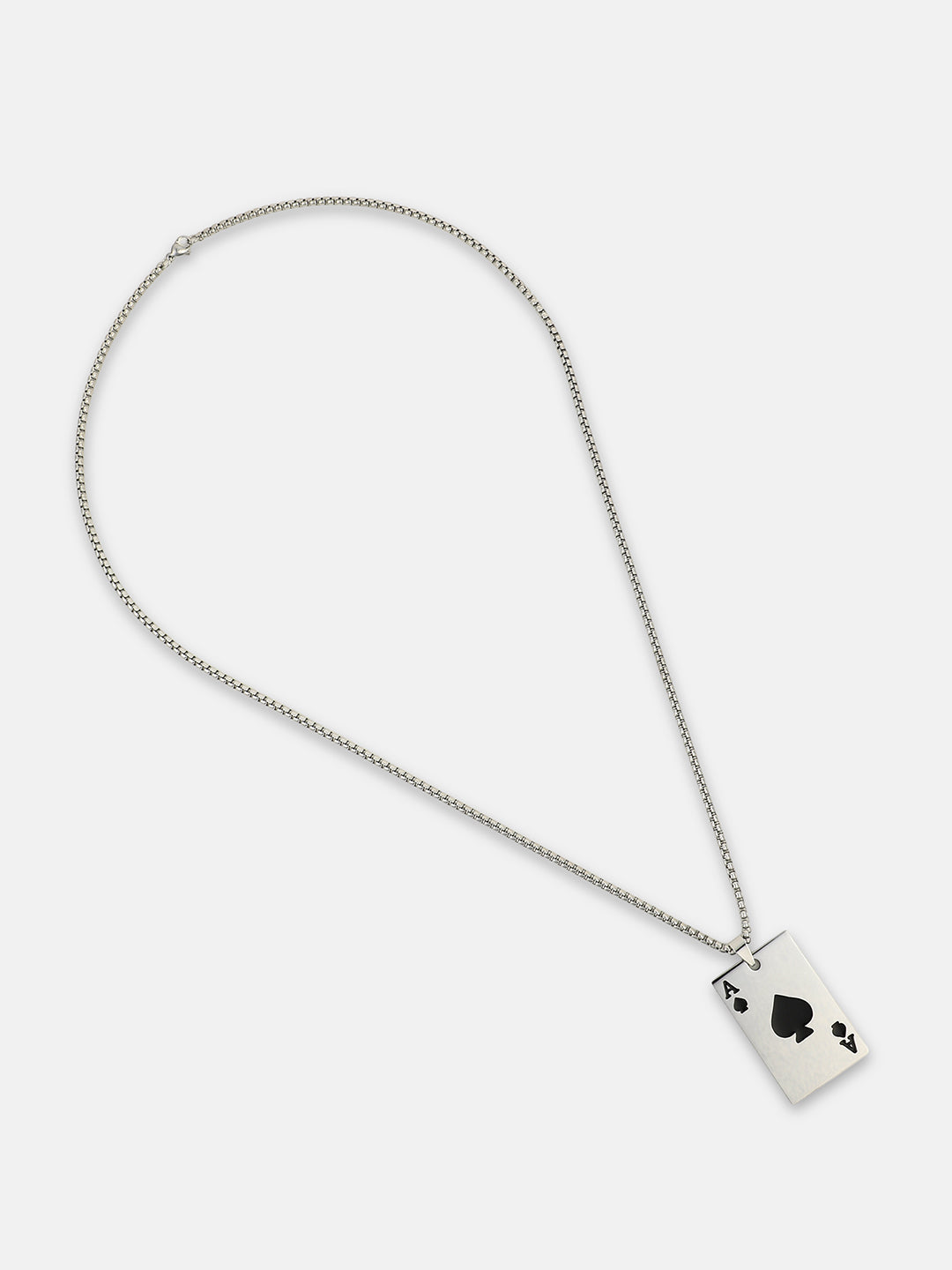 The Ace Pendant Necklace - Metallic Silver