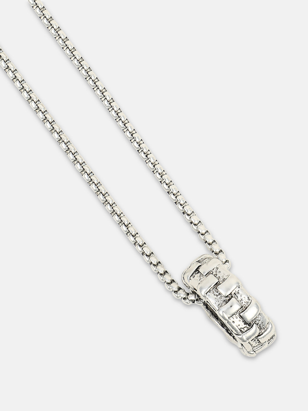 The Tire Pendant Necklace - Metallic Silver