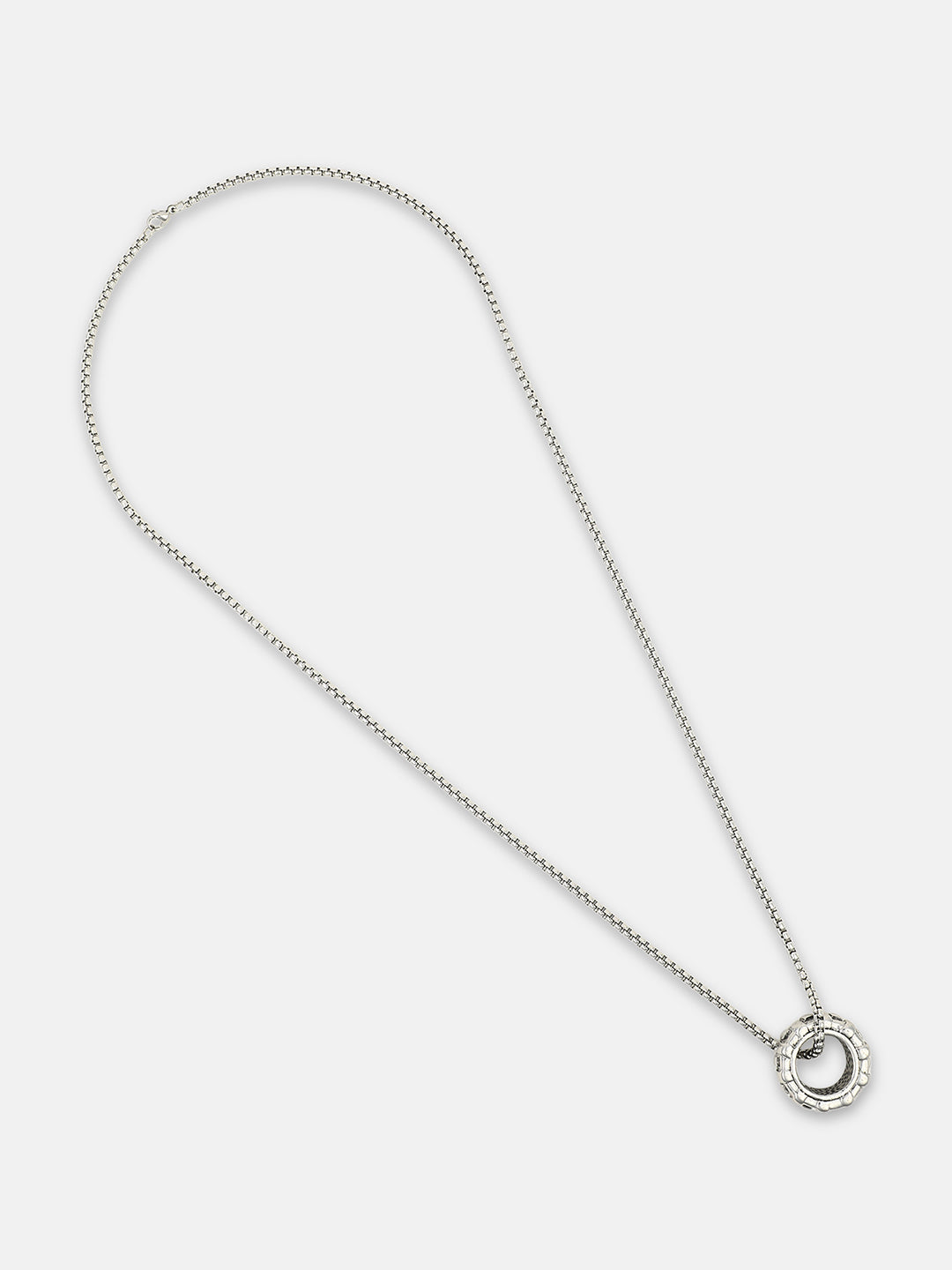 The Tire Pendant Necklace - Metallic Silver