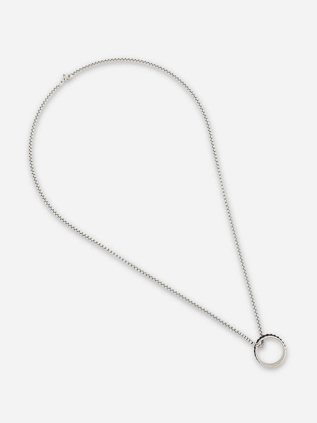 The Link-Halo Pendant Necklace - Metallic Silver