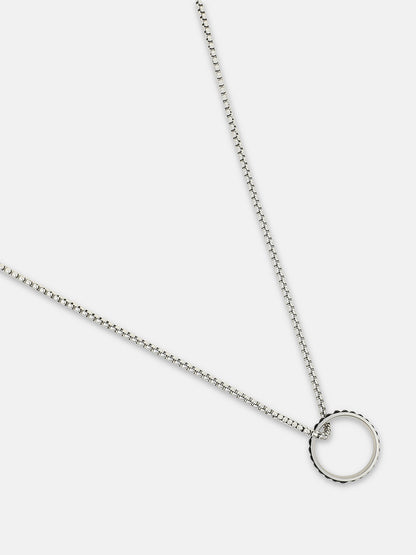 The Link-Halo Pendant Necklace - Metallic Silver